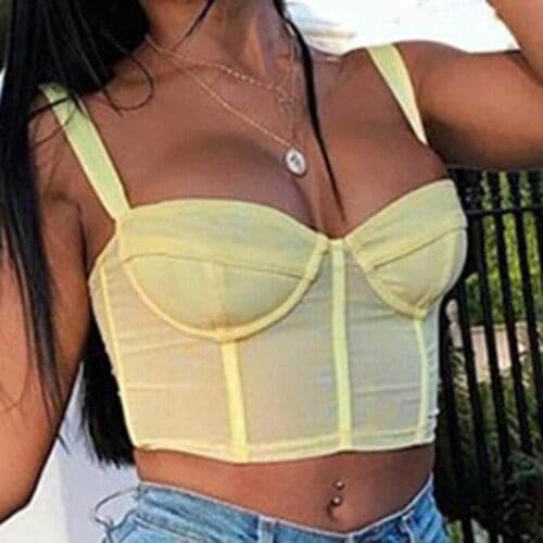 2020 New Women Vest Solid Color Vintage Breathable Sling Backless Exposed Navel Small Vest T-shirt Bralette Tank Tops For Female