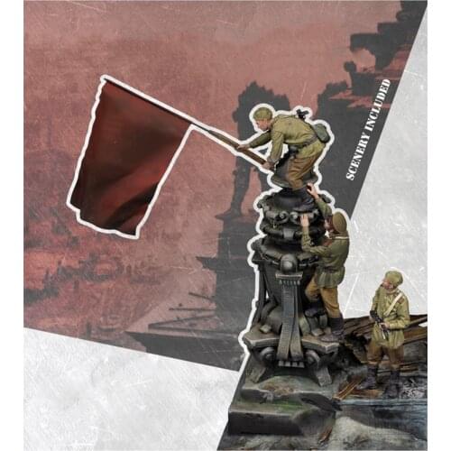 1/35 modern man crew include 3 and scene Resin figure Model kits Miniature gk Unassembly Unpainted