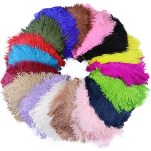 10Pcs Natural Ostrich Feathers DIY Wedding Clothes Decoration Carnival JuJu Hat Accessories Fluffy Plumes For Crafts Wholesale