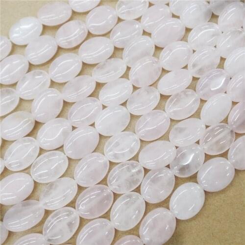 2 Strands 15x12x5mm Natural Rose Quartz Oval Loose Beads DIY Fashion Jeawelry Making Accessories Unisex Gift 15.5"