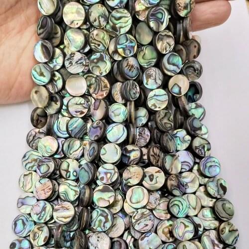 20pcs High Quality Natural Peacock Blue Abalone Shell Flat Coin Beads 0.8-20mm for Bracelet Necklace Making