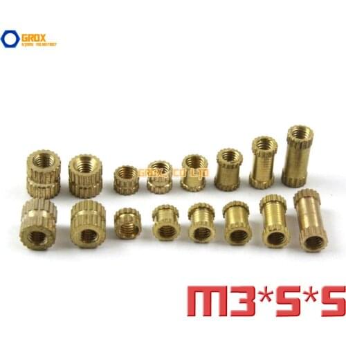 200 Pieces M3 x 5 x 5mm (ID*OD*Length) Brass Knurl Nut Insert Round Nut Thumb Nut