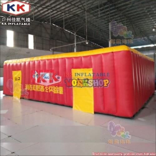 6x8m PVC School earthquake fire disaster escape exercise inflatable fire fighting drill tent