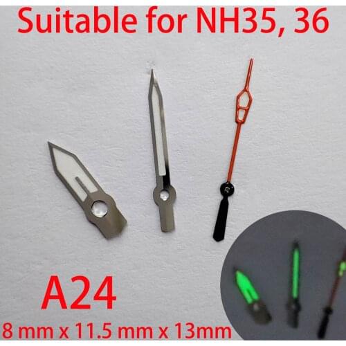 A24 suitable for NH35 watch pointers, watch accessories hand green/blue super luminous watch custom accessories NH36