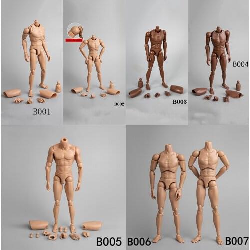 B001/B002/B003/B004/B005/B006/B007 1/6 Male Narrow Shoulder Caucasian Man Body Accessory Model for 12'' Action Figure
