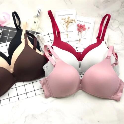 New Sexy Lingerie Triangle Cup Breathable Thin Cup Two-Breasted Underwear No Steel Ring Simple And Comfortable Bra