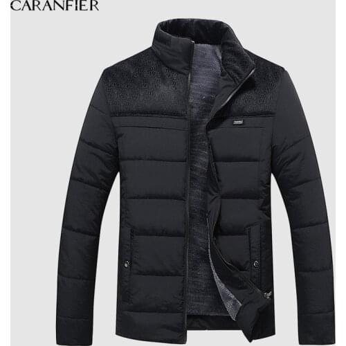 CARANFIER 2019 Mens Thick Coats Winter Warm Male Jackets Padded Casual Hooded Thermal Parka New Men Overcoats Men Brand Clothing