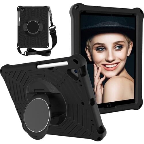 360 Rotation Stand EVA Case for iPad 5 6 Pro 9.7 Shockproof Cover with Pencil Slot and Strap for iPad 9.7 Kids Case 5th 6th Gen