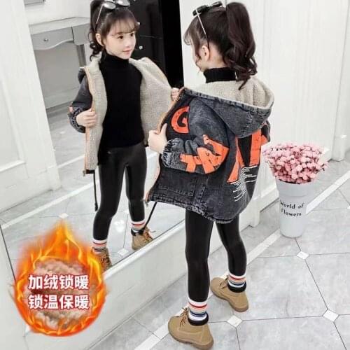 Girls Babys Coat Jacket Outwear Orange Thicken Winter Plus Velvet Warm Cotton Fleece High Quality Childrens Clothing