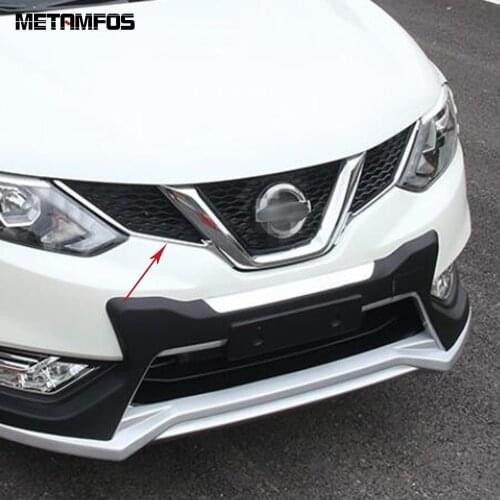 For Nissan Qashqai Rogue Sport 2014-2018 2019 Chrome Front Bumper Grille Grill Strip Cover Trim Decoration Sticker Accessories