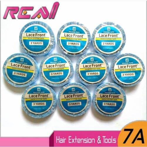 10 Rolls Double Sided Hair Tape 0.8cm*3Yard Super Tape Blue Color Wig Tape Easy Use For Tape Hair Extensions
