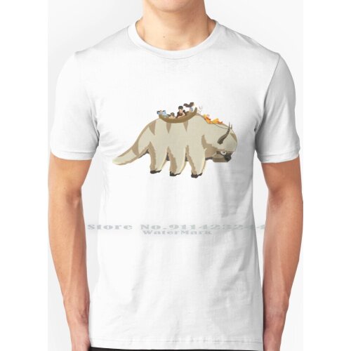 Team On Appa T Shirt 100% Pure Cotton The Last Airbender Atla Katara Zuko Toph Sokka Momo Riding Appa Cactus Juice Waterbending
