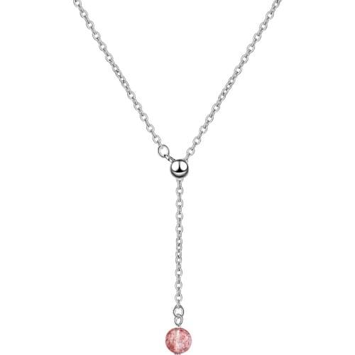 Natural Strawberry Crystal Stone Pendants & Necklaces Jewelry Statement Chokers Necklace for Women