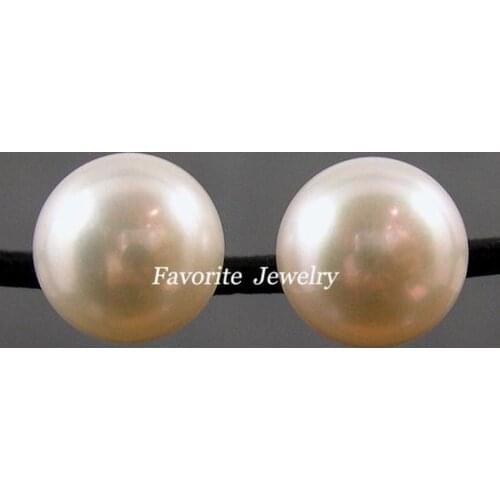Favorite Pearl Earrings 9.5MM White Natural Freshwater Pearl Stud Earring Set Wedding Girlfriend Mothers day Women Girl Gift