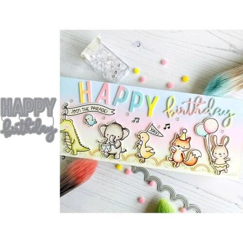 Word Happy Birthday Metal Cutting Dies for Scrapbooking and Card Making Paper Craft 2019 New die cuts
