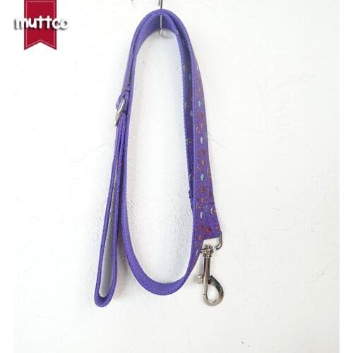 MUTTCO retailing self-design dog collar THE Helloween Night handmade poly satin and nylon purple 5sizes dog leash UDL091