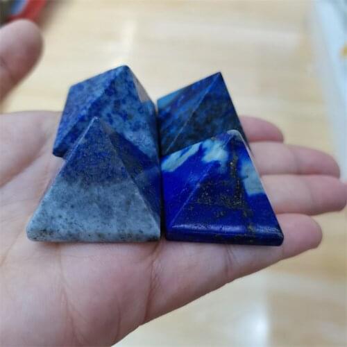 Natural Lapis lazuli stone quartz crystal pyramid healing reiki Chakra Energy Tower Home Ornaments