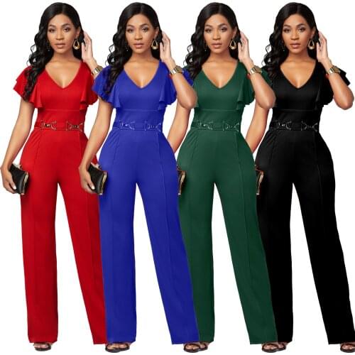 2020 new fashion womens jumpsuit ruffled club wear jumpsuit leotards casual party jumpsuit trousers elegant womens clothing