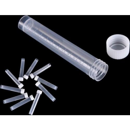 New 100pcsX 10ml Lab Plastic Frozen Test Tubes Vial Seal Cap Container for Laboratory School Educational Suppy