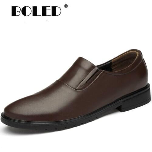 New Dress Shoes Men Genuine Leather Vintage Retro Wedding Office Fashion Formal Wedding Party Oxford Shoes