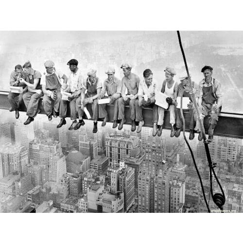 Lunch On A Skyscraper - Men On Girder New York METAL TIN SIGN POSTER WALL PLAQUE