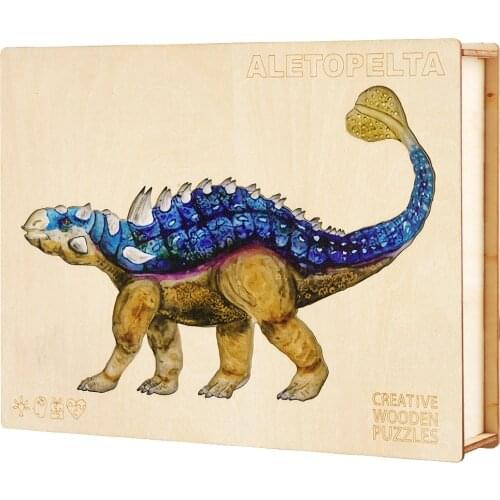 Unique Wooden Puzzle Ankylosaurus Animal Shapes Wooden Animal Adult Children Puzzles Games Educational Toys DIY Wood Crafts Gift