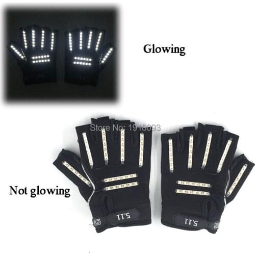 New Upgrade LED Flashing Gloves 1pair(2pcs) LED Gloves Glowing Dance Party Supplies Bright LED Gloves for Carnival Party Supplie