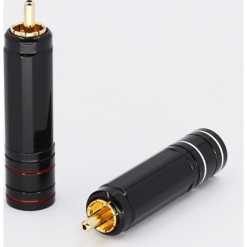 NEOTECH Style 24K Gold Plated RCA Plug Lock Collect Solder Vide Connector HIFI Connector