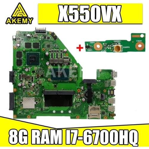 With 8G-RAM/ I7-6700HQ GTX950M-4GB/GPU For ASUS X550VX FZ50VX FH5900V X550VXK laptop Motherboard original X550VX Mainboard