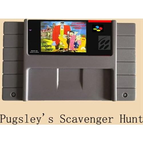 Addams Family-Pugsleys Scavenger Hun 46 Pin 16 Bit Grey Game Card For USA NTSC Game Player