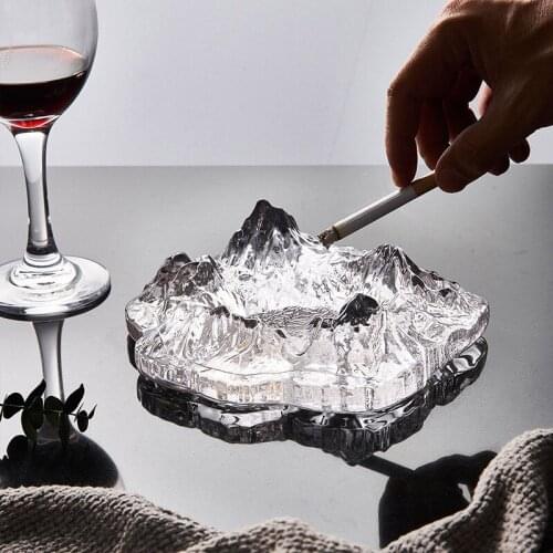 Northern Europe simple modern creative glass snow mountain ashtray personalized family living room coffee table trend cigarette