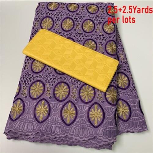 Swiss voile lace in switzerland gold african lace fabric wedding 2.5+2.5yards swiss lace fabric for dress 100% cotton HZ1094