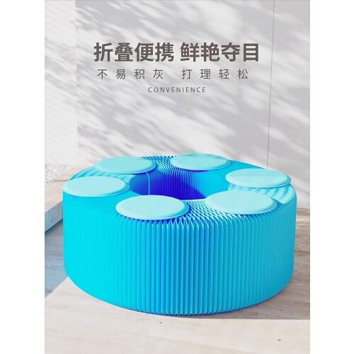 Kraft paper folding stool multifunctional table board modern furniture coffee table for living room space saving furniture gift