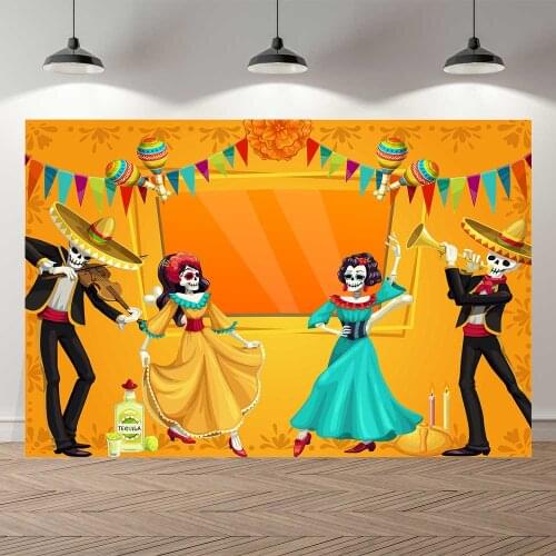 Seekpro Happy Halloween Birthday Castle Candy Pumpkin Skeleton Background Bat Moon Light Night Photo Backdrop Photography