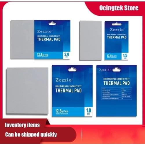 Zezzio 12.8W/M Thermal conductive silicone pad for CPU GPU Electronic Equiprment Mining RAM SSD cooler Thermal Pad conductivity