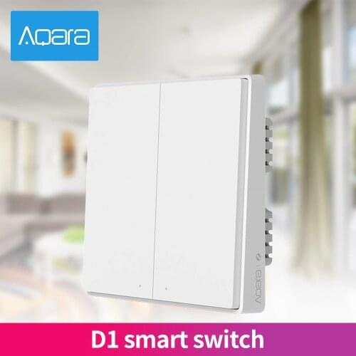 2020 Newest Original Aqara Original D1 Smart Wall Switch 1/2/3 Button Zigbee for Mijia Mi Home APP No Neutral Fire Wire Light
