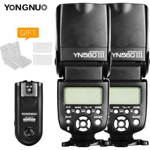 2PCS Yongnuo YN 560 III YN560III Flash With RF-603 II Single Transceiver Trigger for Canon Nikon