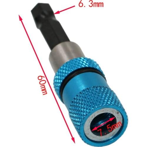 High quality blue quick release connecting rod 6.35mm handle diameter 60mm long magnetic six angle detachable