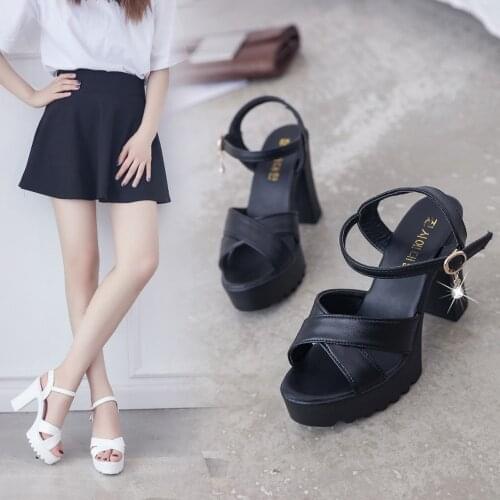 Women Fish Mouth Platform High Heels Wedges Buckle Slope Sandals Women Shoes Woman Platform Party Sandals High Heels Footstep