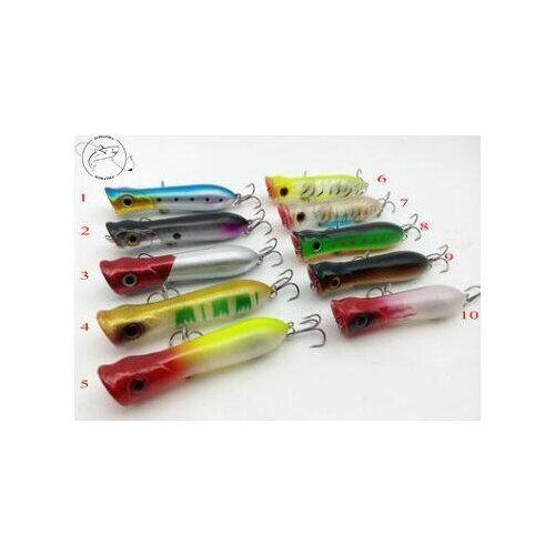 10PCS/lot Minnow Fishing Lure hard bait 10g/80mm Popper floating surface lures carp bass Saltwater isca Artificial jrekbait Bait