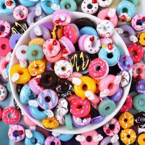 10pc Doughnut Ice Cream Chocolates Candy Artificial Suger Ornament Craft Decor Miniature Dollhouse Home Decoration DIY Accessory