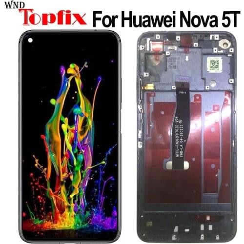100% test Original Black 6.26'' For Huawei nova 5T YAL-L21 LCD Display Touch Screen Digitizer Assembly For Huawei nova 5t lcd