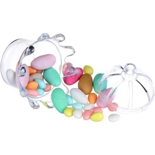 12pcs/lot Transparent Food Grade Plastic Mini Round Wedding Candy Box Creative Wedding Supplies And Gift Candy Packaging Box