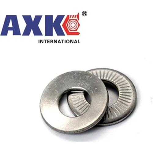 2/50 M3 M4 M5 M6 M8 M10 M12 M16 NFE25-511 A2 304 Stainless Steel Disc Spring Serrated Lock Washer Conical Knurled Elastic Gasket