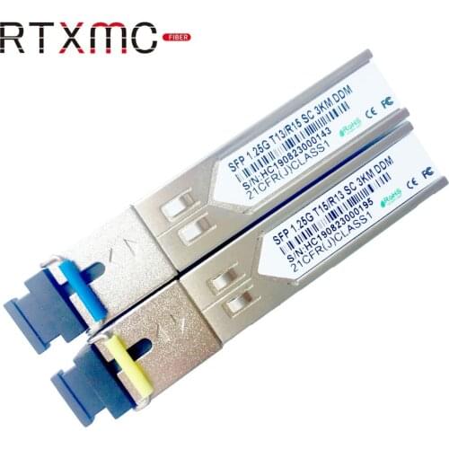 2PCS SC 80KM/ 40KM/20KM /3KM 1.25G SFP Module Switch Ethernet Fiber Optic Transceiver Compatible With TP-link/Mikrotik/Cisco
