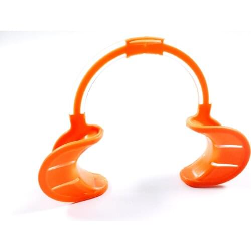 2Pcs Dental Orthodontic C-Shape Mouth Opener Cheek Retractors Silicone Soft Orange Large Small 121°C