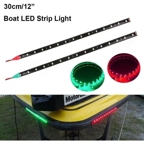 30cm Boat LED Bow Lighting RED Green Red Navigation Light Kayak Marine LED Strips 180 Degree Bright Led Strip