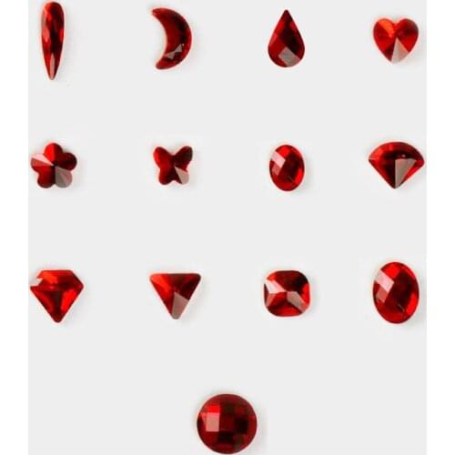 New Year nail art style 50pcs fashion high shinning hot red color Flatback Strass Crystal and rhinestone for nail art decoration