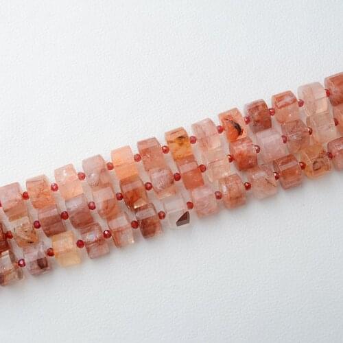 Natural 10x15mm Lepidocrocite Quartz Faceted Rondelle triangle Nugget Beads 15"