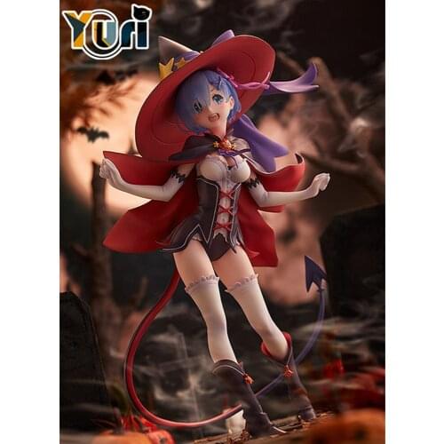Anime Re: From Different Life in the World Rem Halloween 1/7 Action Figure Doll Stand Model Toy Display Cosplay Collection C